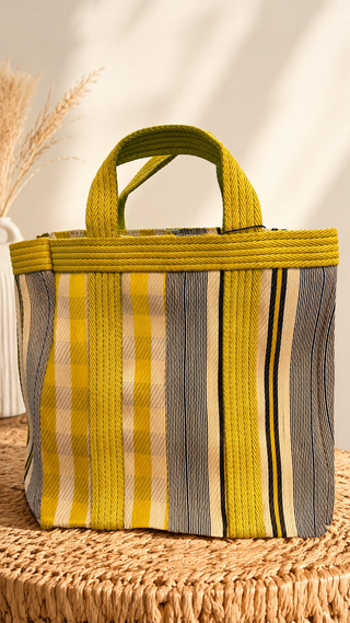 Bolsa Picnic amarillas y rayas azules Babachic