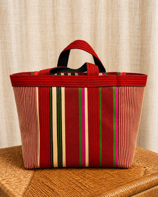 Bolsa Picnic roja y rayas verdes y rosas Babachic