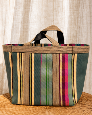 Bolsa Picnic verde y con rayas rosa y beige Babachic