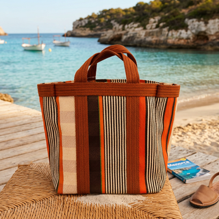 Bolsa Picnic naranja y con rayas negras Babachic
